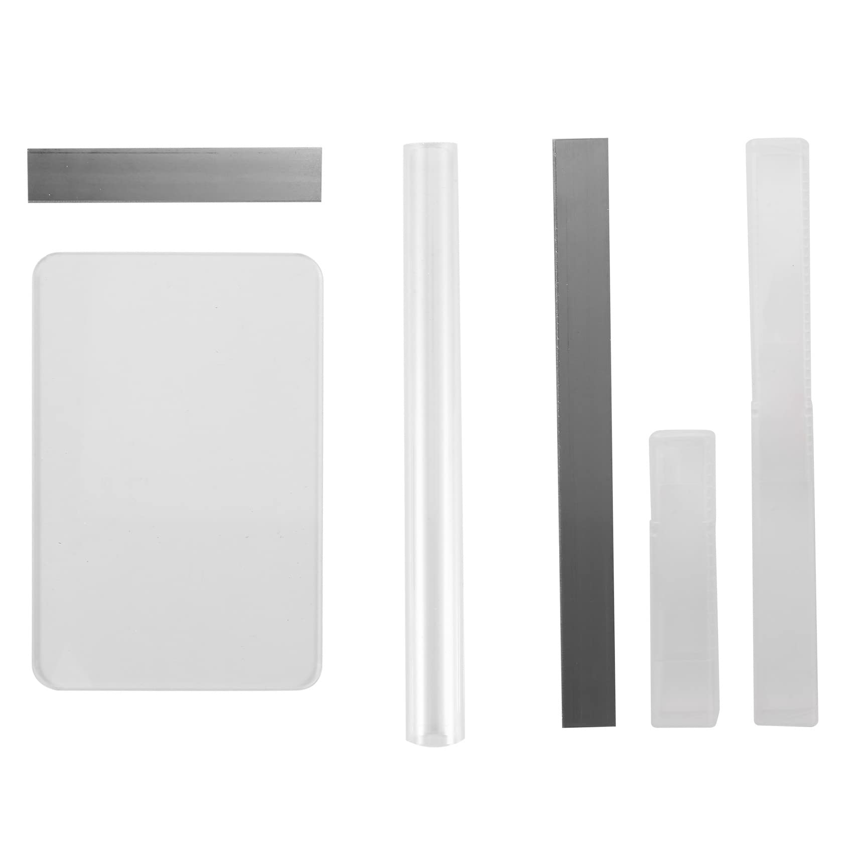 CTRLZS 6 Pcs Acrylic Solid Clay Roller Clear Acrylic Sheet Rectangle Shape Backing Board Flexible Polymer Clay Cutters Carbon