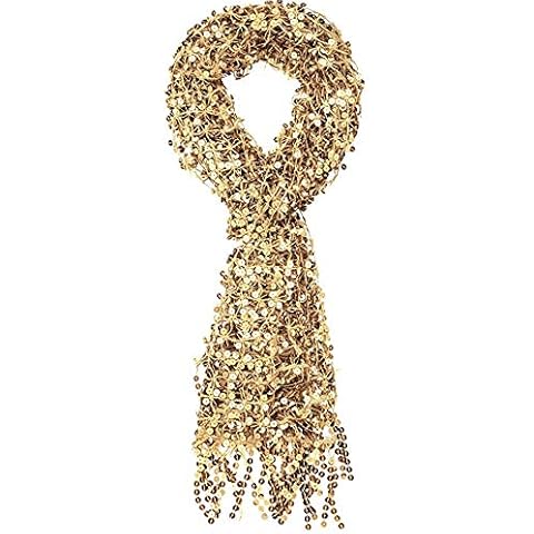 Central Chic Women's Stunning Sequin Evening Scarf - In 3 Beautiful Colours (Gold) Cover