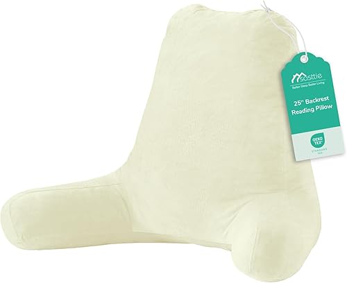 Sasttie Almohadas de lectura, 25 pulgadas, para sentarse en la cama, terciopelo, jumbo, respaldo alto XL, apoyo de espalda para sofá y piso,