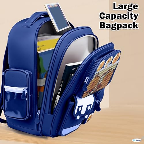 Image of FunBlast Capybara Backpack for Kids - Cute Cartoon School Bag with Multiple Pockets & Keychain, Spacious 20L Bagpack for School, Travel & Picnic - 40 x 30 x 17 cm