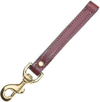 Mendota Pet Leather Steady Tab - Dog Lead - Made in The USA - Chestnut, 3/4 in x 6 in