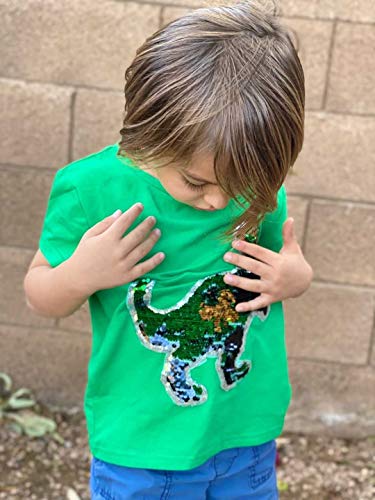Image of St. Patrick's Day Shirt for Kids Flip Sequin Girls and Boys Green T-Shirt Clothing 4-12 Years