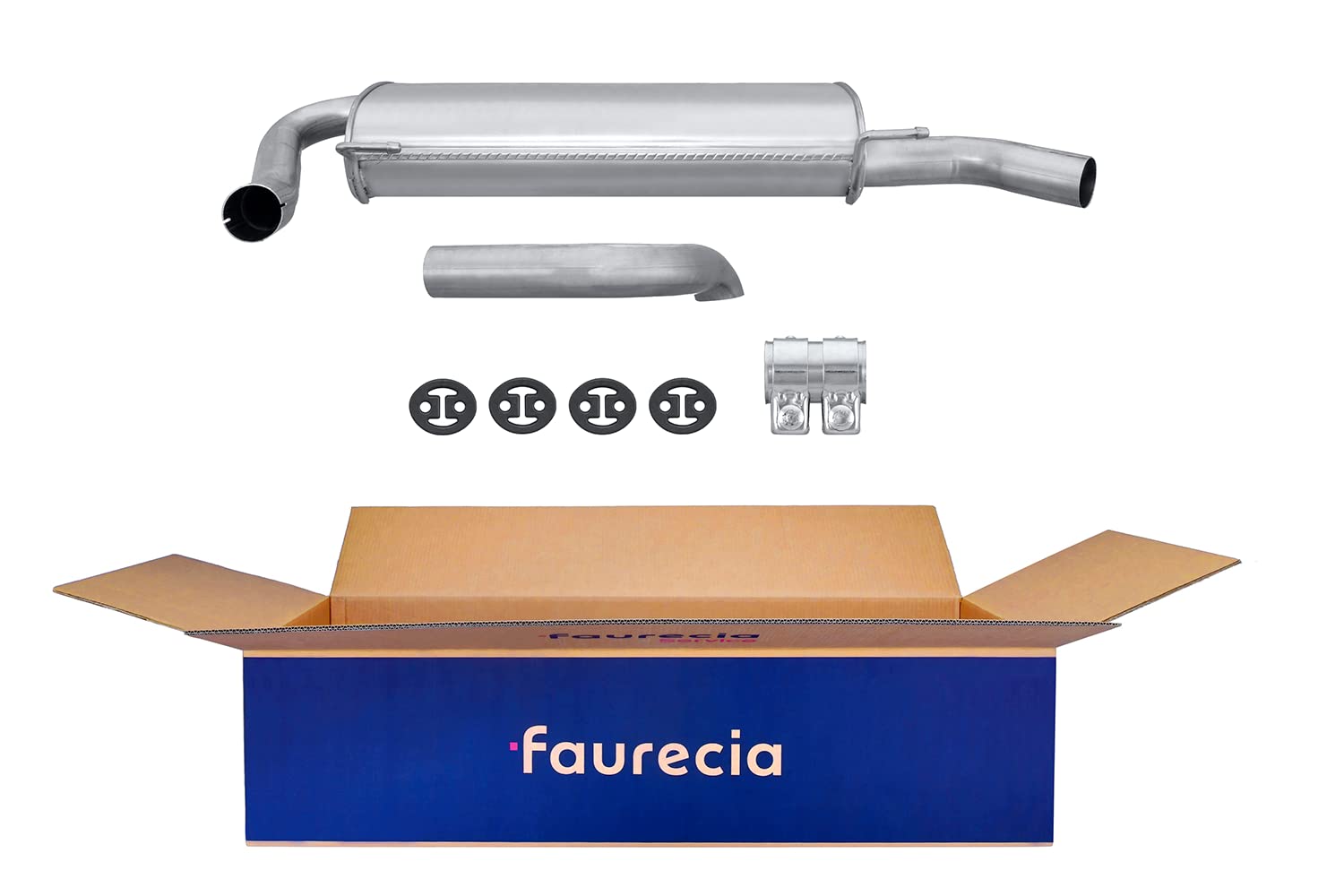 HELLA 8Ld 366 027-941 Silencieux Arrière - Easy2Fit® Kit - Arrière - À Deux Pièces - Kit Avec Pièces D'Assemblage