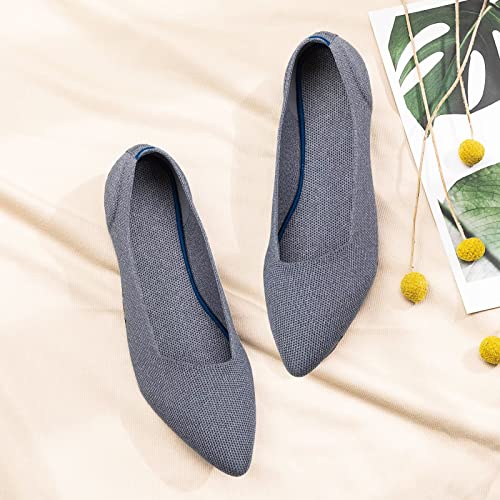 Image of Frank Mully Womens Pointed Toe Flats Knit Dress Shoes Comfort Women Shoes Softable