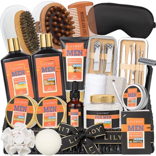 27Pcs Valentines Day Gifts Spa Gift Basket for Men - Bath and Bod...