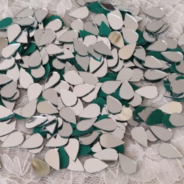 ilika9 - Regular Shape Mirror for Lippan Art - Drop Shape - 10 * 16mm - 100 gms. (380 pcs)-image-13