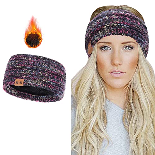 Winter Knitted Headband - Women Chunky Knit Headbands Crochet Braided Hair Band Ear Warmer Crochet Head Wraps Cable Knitted Turban Hairband