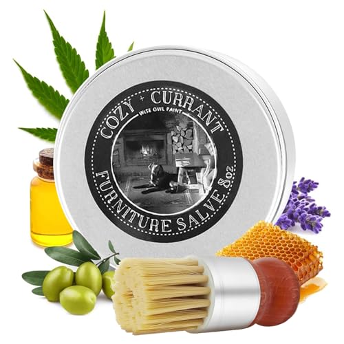 Furniture Salve for Leather, Original Leathers Recoloring Balm Wood Cleaner with Boar Bristle Brush Kit, 4oz Couch Paint Scratch Repair Conditioner Remover for Shoe Polish Couches Leathers Cleaning