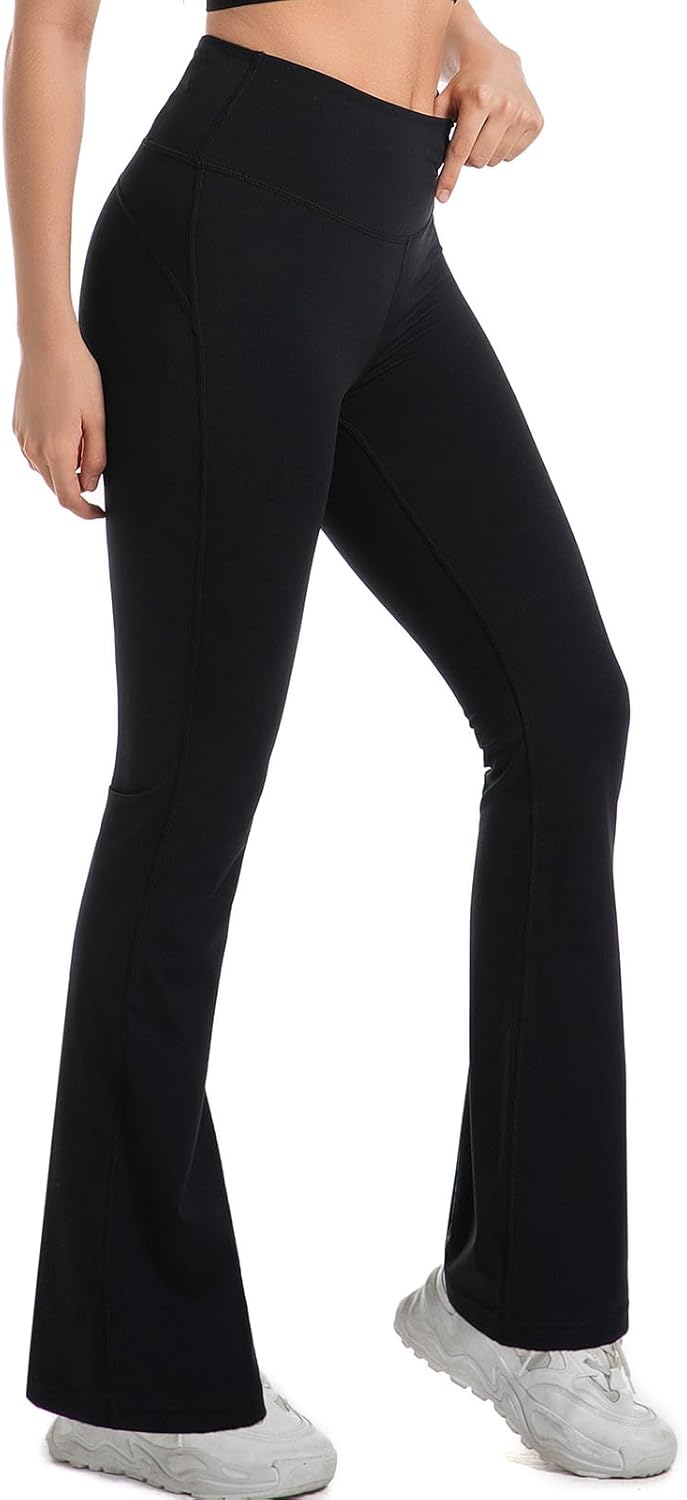 Women's Flare Leggings Stretchy High Waist Yoga Pants Wide Leg Running Sweatpants Wide Bootcut Gym Bottom - Image 2