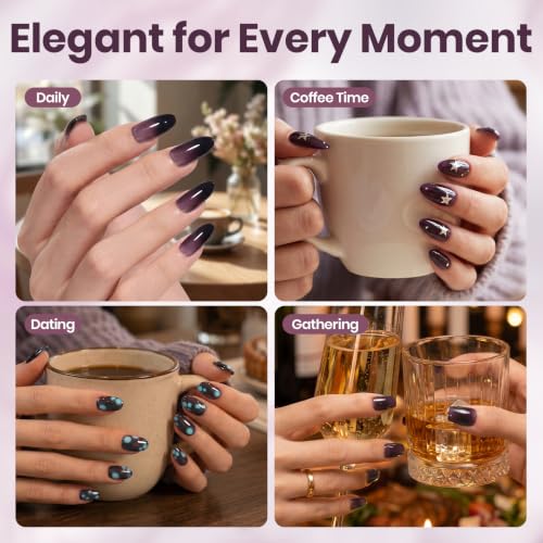 Image of Beetles Purple Gel Nail Polish - Fig Jelly 15ML Deep Purple Jelly Gel Polish Sheer Translucent Nail Polish Soak Off UV French Nail Art Salon DIY at Home Manicure Gift for Women