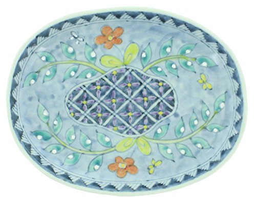 波佐見焼 林九郎窯 夢路 変形皿 19cm 二方花 009426C500