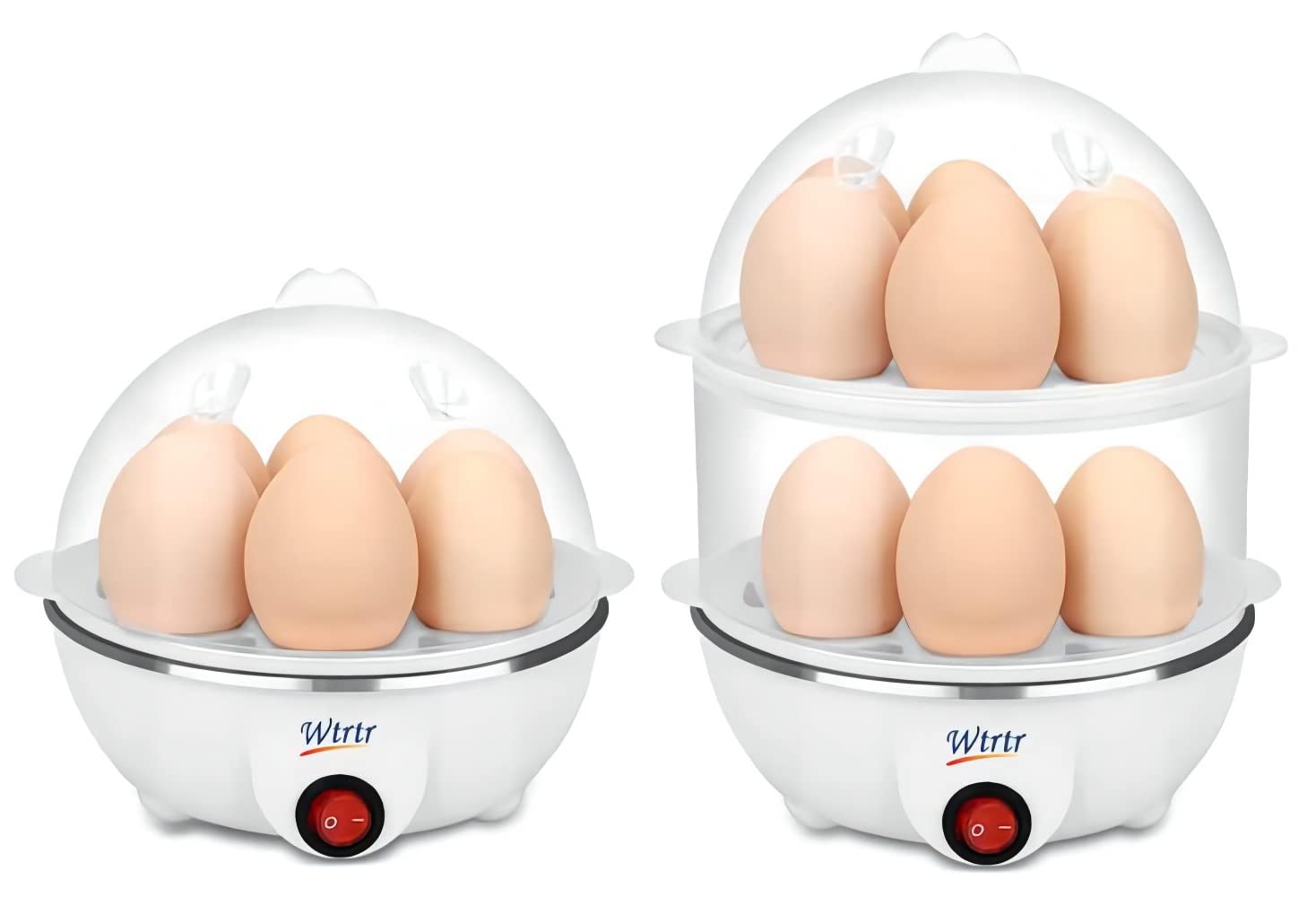 Wtrtr Egg Cooker, 350W Electric Egg Beater, White Egg Steamer, Egg Cooker, 7-14 Egg Volume Steamed Egg Automatically Closed, Double Steamed Egg.EC05 Green (double-deck(14 PCS))