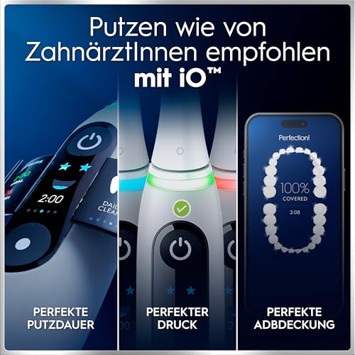 Oral-B iO Series 6 Plus Sensitive Edition Elektrische Zahnbürste/Electric Toothbrush, PLUS 3 Aufsteckbürsten, 5 Putzmodi für Zahnpflege… – Ansicht 8