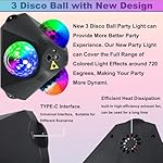 Disco Ball Party Lights Indoor Outdoor, Dj Lights Disco Ball Decor Party Strobe Light for Parties 3 Disco Balls Sound Activated with Remote Control Disco Light for Christams Halloween KTV Club Party - Image 4