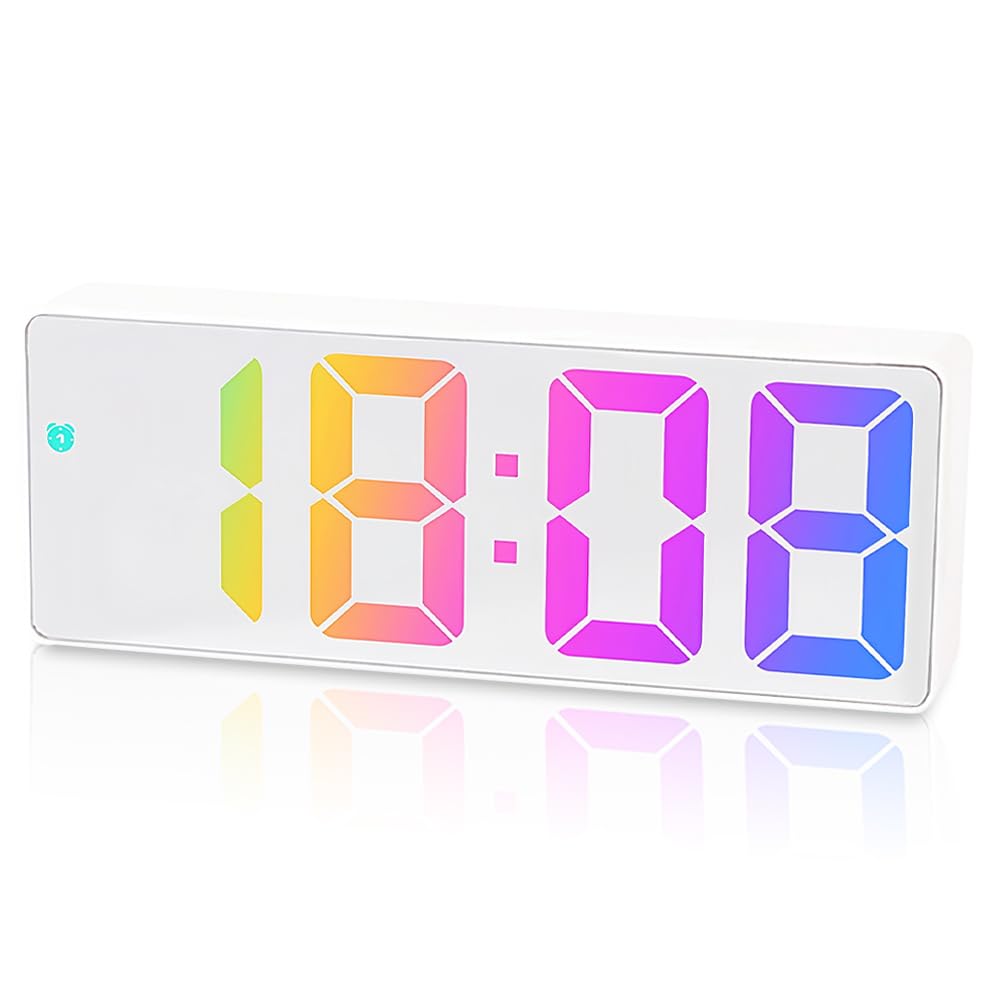 flintronic Digitaler Wecker, LED Wecker Digital mit Großen Zahlen, Tischuhr mit Temperaturanzeige Alarmen, Digital Uhr USB Netzbetrieben, Nachttischuhr mit Snooze/Regelbarer Helligkeit, 12/24HR