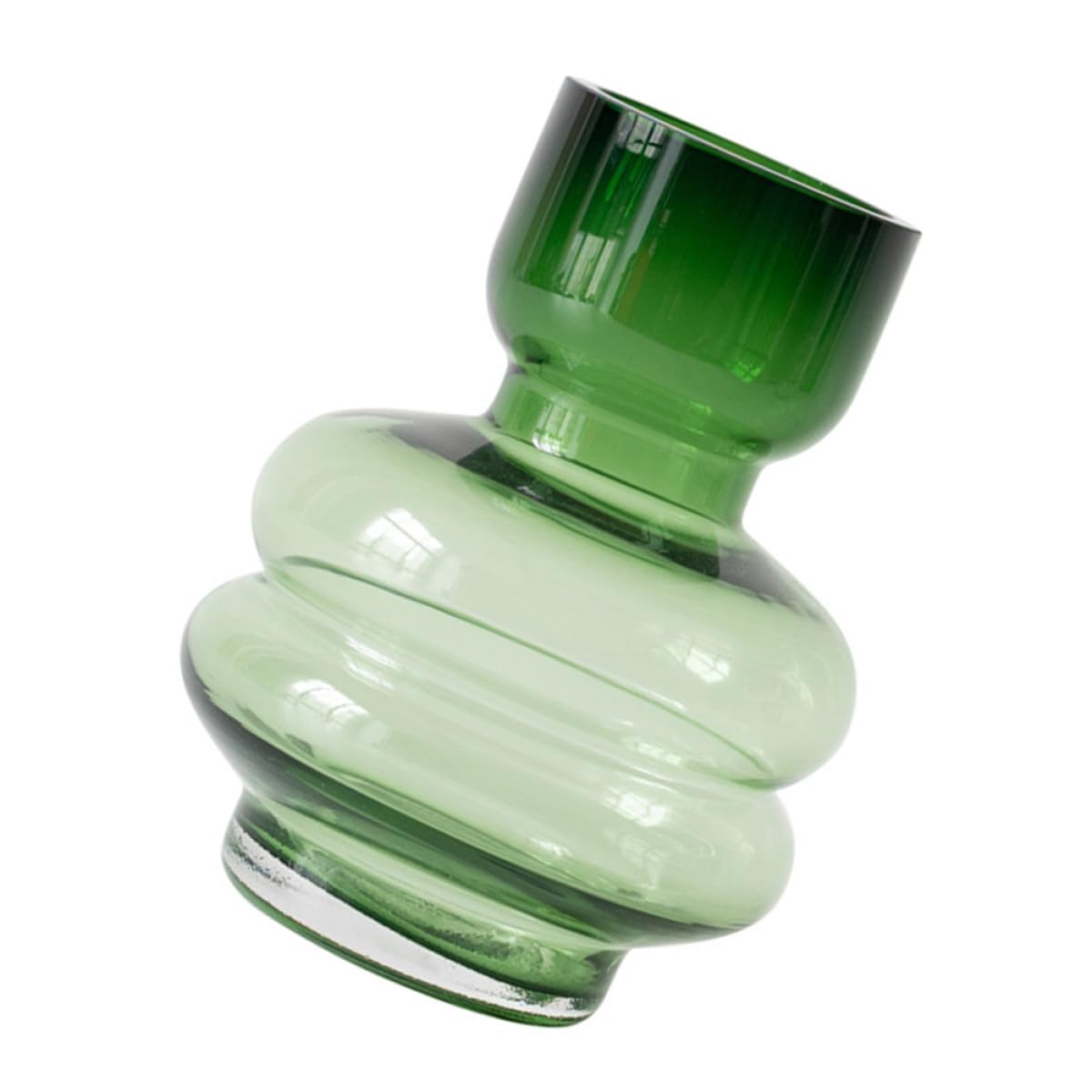 Vase en verre vert élégant et stable au design unique scandinave