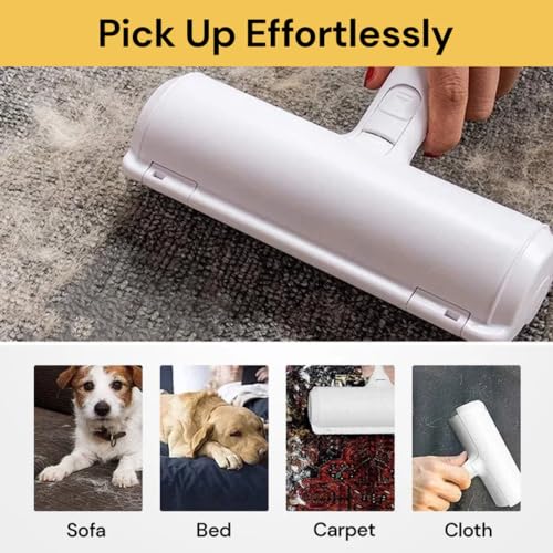 Image of Pet Hair Remover Roller Dog & Cat Fur Remover with Self-Cleaning Base - Reusable Upgraded Animal Fur Removal Tool Cat Dog Hair Remover for Furniture, Couch, Carpet, Clothing and Bedding