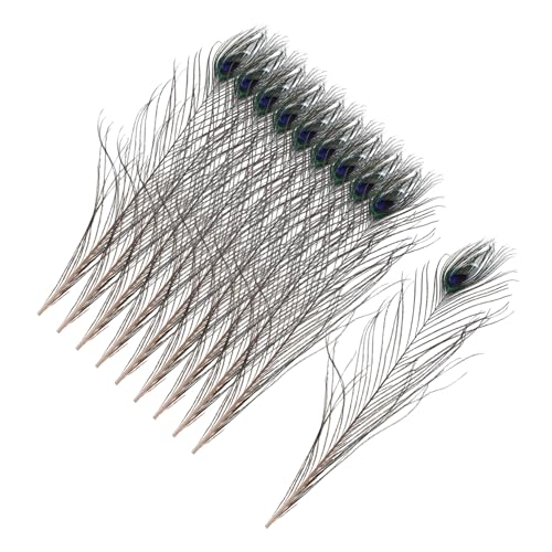 KONTONTY 10 Piezas pluma pavo real hair topper casamento decoração materiales pavo real para arreglos florero decoración materiales pavo real boda
