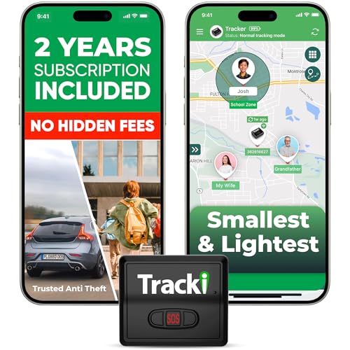 Tracki GPS Tracker for Vehicles – Real-Time 4G LTE Assets & Car Tracking Device with App, Magnetic Mount, Compact Design, Worldwide Coverage – iOS & Android (Tracker 2 Years Subscription Incl.)