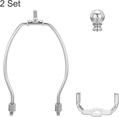 Miniatura 4 de PATIKIL Kit de arpa de lámpara de 6 pulgadas con remate, 2 juegos de soportes de pantalla de lámpara desmontable, accesorios de iluminación para