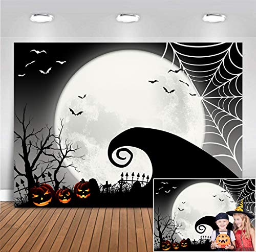 Huinightmare Halloween Party Photography Backdrop 7x5ft Horror Bats Pumpkin Patch Full Moonlight Halloween Birthday Party Banner Baby Shower Photo Background Before Christmas Booth Props Banner Vinyl Dailymail