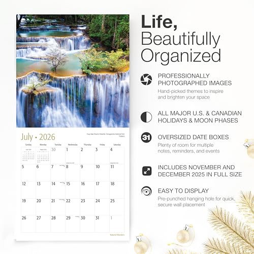 Image of RED EMBER Natural Wonders 2026 Wall Calendar 12 Month | 12 inch x 24 inch Open | Thick & Sturdy Paper | Holiday Gift | Nature Calendar 2026