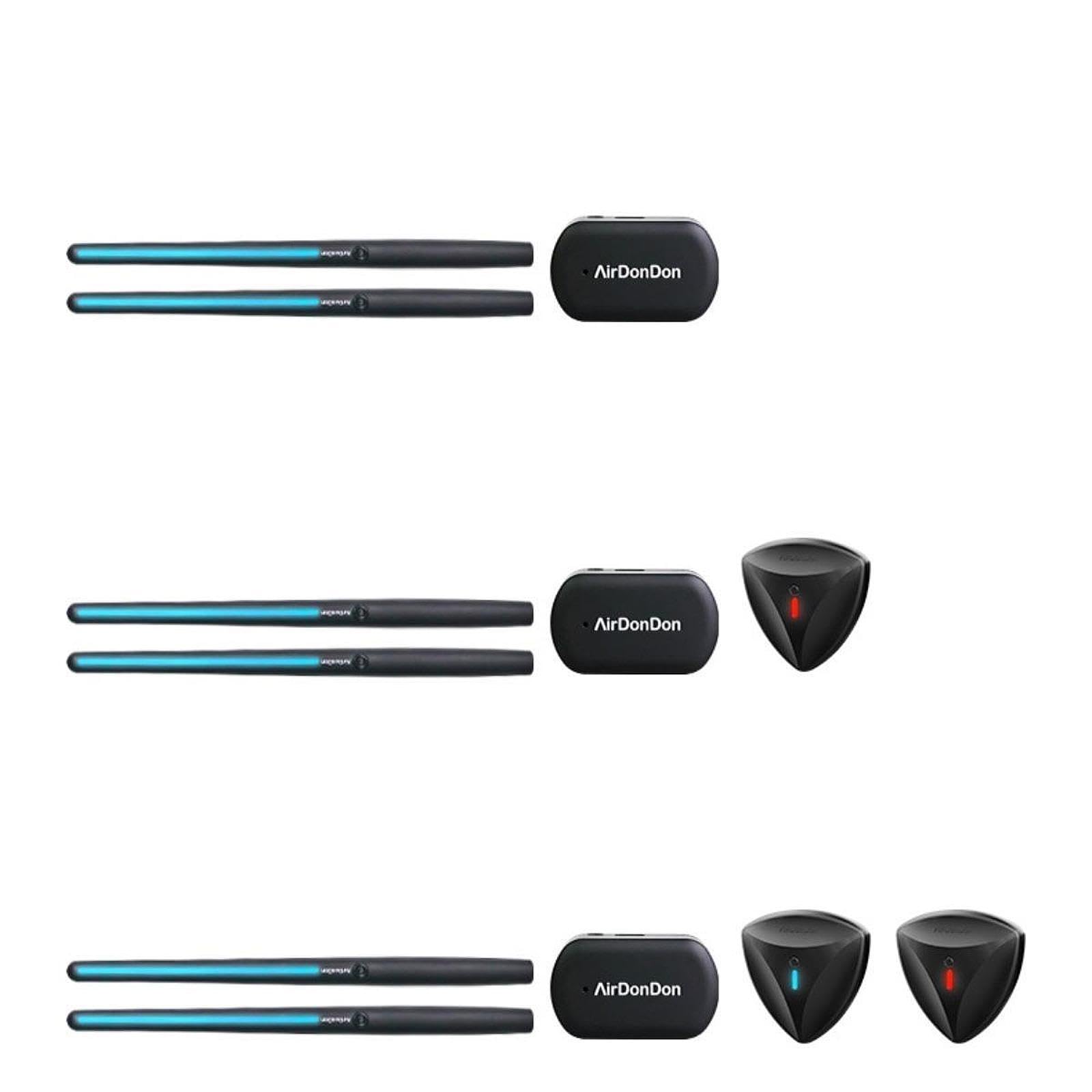 2 Stück Elektronische Drumsticks Air Drumsticks Rhythmus Schlagzeug Tragbar Aus PP Material mit Pedalen für Musikliebhaber Anfänger Erwachsene Kinder, Konverter 2 Pedale