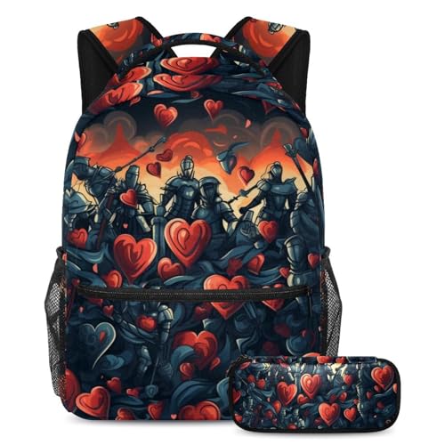 Trousse et sac à dos War of Red Hearts 6 anti-désordre pour ranger tous les cahiers
