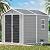 CDCASA 8x6 FT Resin Storage Shed, Waterproof Large Outdoor Shed with Floor & Lockable Door & Window & Vents, Plastic Tool Shed for Backyard, Patio, Poolside, Lawn, Dove Grey