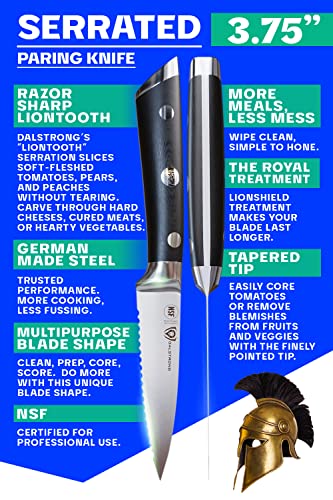 Dalstrong Serrated Paring Knife - 3.75" - Gladiator Series Elite - Forged German High-Carbon Steel - W/Sheath - Nsf Certified #TOP3