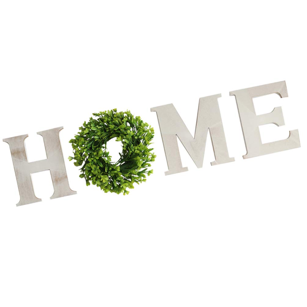 Homoyoyo Adorno Colgante de Madera Blanco Letras Home para Decoración de Pared en Oficina en Casa y Fotografía, Diseño Único y Elegante