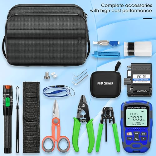 Image of Fiber optic tool kit 10 in 1 FTTH tool set cold joint Fiber optic Termination Kit with 7S Optical Fiber Cleaver M7 OPM -70~+10dbm (BSL）