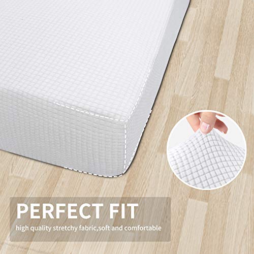Image of Easy-Going Stretch Cushion Cover Sofa Cushion Furniture Protector Sofa Seat Sofa slipcover Sofa Cover Soft Flexibility with Elastic Bottom(Chiar Cushion,Snow White)