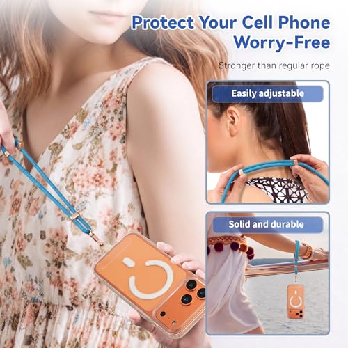 Image of VVAAGG Cell Phone Lanyard for iPhone Crossbody Phone Strap | Adjustable Neck Wrist Strap Anti Theft Long Lanyard Travel Essential for Women Most iPhone and Android Smartphones