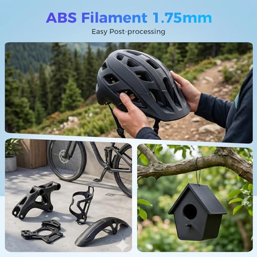 Image of Creality ABS Filament 1.75mm Black 1KG, 3D Printer Filament, Excellent Resistance, Odorless Non-Toxic, Stability, Tough, 1kg(2.2lbs) Printing Filament for 3D Printer