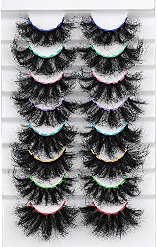 Mink Lashes Fluffy False Eyelshes Dramatic Wispy Fake Eyelashes Pack 8 Styles 22MM Long Thick Volume False Eye Lashes Bulk by Ruairie