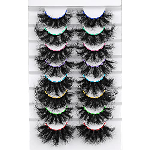 Mink Lashes Fluffy False Eyelshes Dramatic Wispy Fake Eyelashes Pack 8 Styles 22Mm Long Thick Volume False Eye Lashes Bulk By Ruairie #TOP18