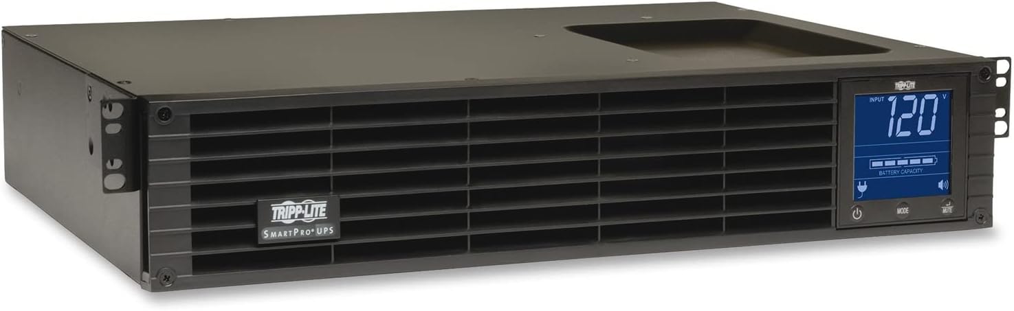 Tripp Lite 1500VA Sine Wave UPS Battery Backup, LCD, 1000W AVR Line-Interactive, 2U Rackmount, USB, DB9, 2 & 3 Year Warranties, $250,000 Insurance (SMC15002URM) Black