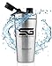 Produktbild Satire Gym® - Protein Shaker Edelstahl mit Sieb / Edelstahl Shaker mit einem 700ml Fassungsvermögen / auslaufsicherer & BPA freier Eiweiß Shaker / Fitness Shaker Edelstahl mit Schraubverschluss