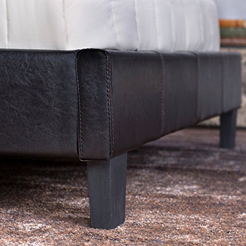 Furniture Of America Lauren Leatherette Upholstered Platform Bed, Full, Gray #TOP4