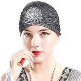 Material: Hergestellt aus Polyester Gewebe und blinkendem Strass, ist dieser Turbanhut sehr bequem und stilvoll zu tragen.