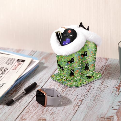 Image of FINTIE Plush Lined Double Eyeglasses Holder with Magnetic Base, Glasses Stand Case Organizer for Desk, Nightstand, Office