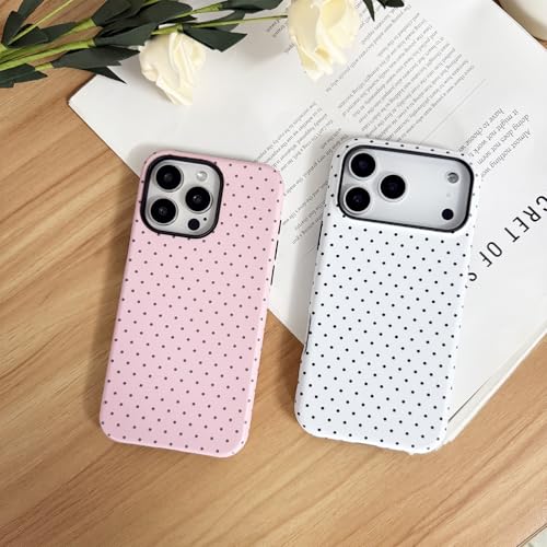 XQAGU for iPhone 15 Pro Max Case Polka Dots Cute Trendy Aesthetics Simple Design Protection Phone Case for iPhone 15 Pro Max-Pink - image 5