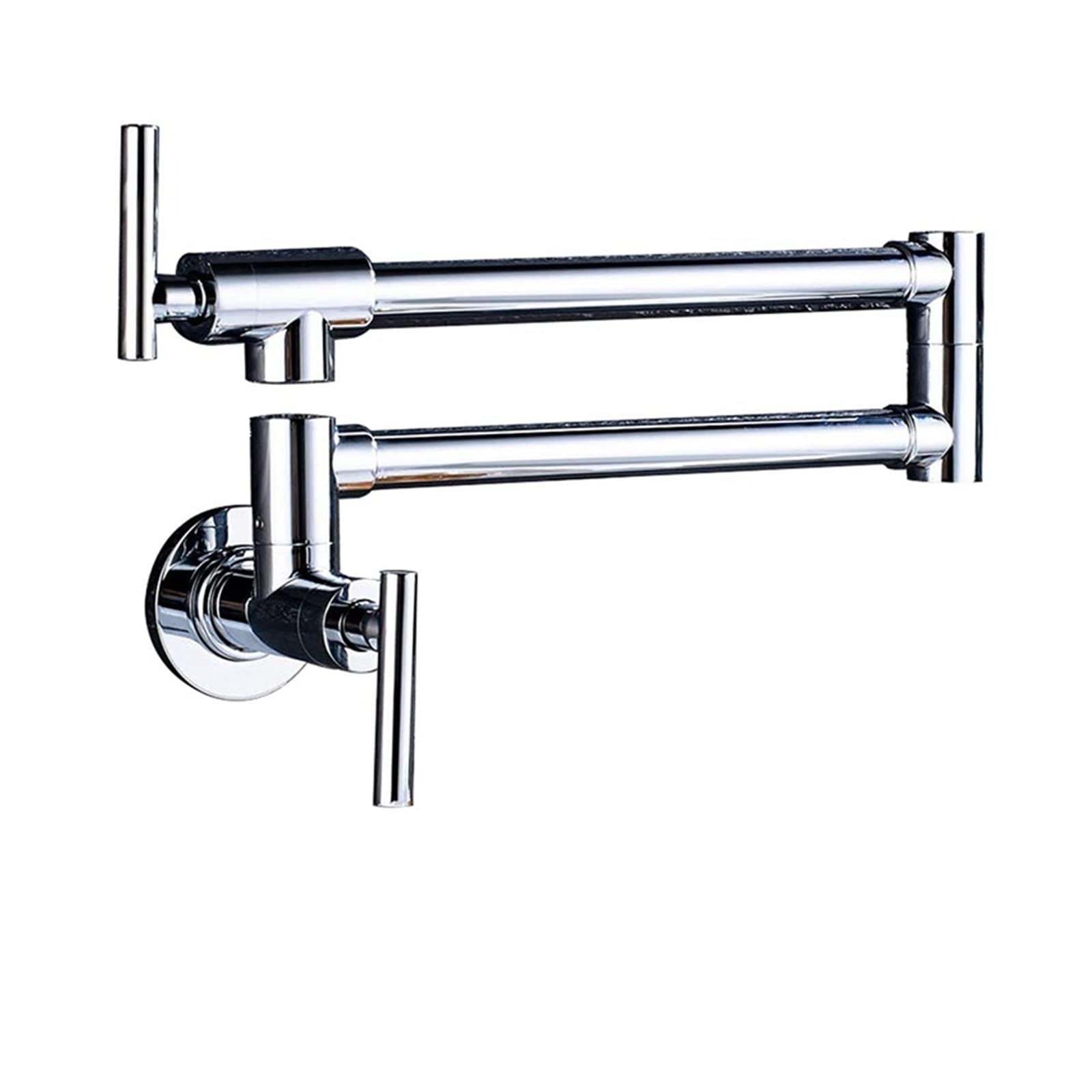ZQFHSX Kitchen Sink Faucet, 1 Handle Hole Cold Water Folding Bathroom Faucet Ceramic Multiple hes(Chrome C)