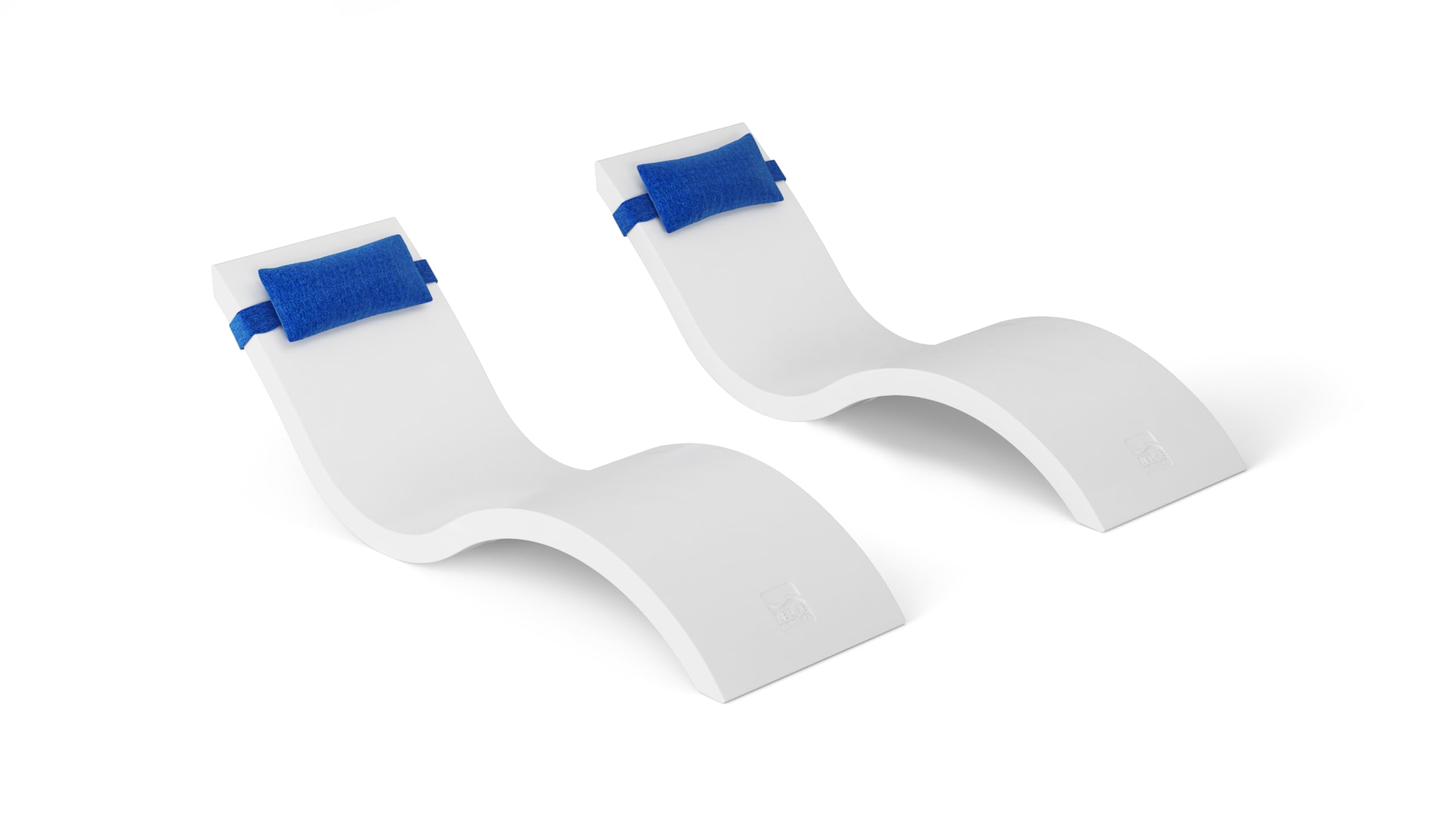 Ledge Lounger Outdoor Escape All Weather - Outdoor, Patio, Backyard, Garden, in-Pool Set -Includes 2 Chaises and 2 Headrest Pillows (Capri Blue)