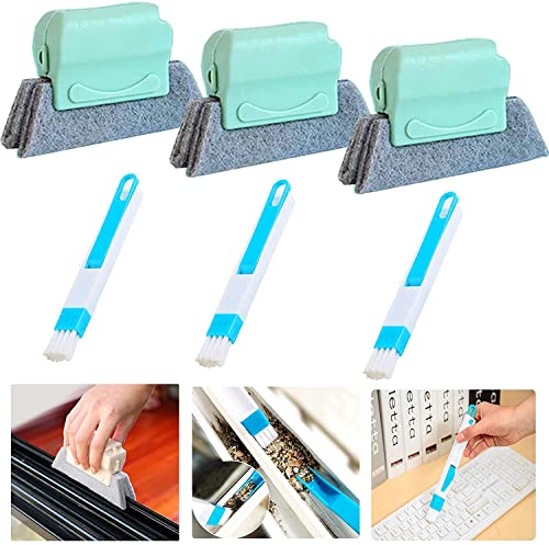 Best Seller Cleaning Brush Window Brush Magic Window Cleaning Brush 6 Pcs Strong Cleaning Ability Window Groove Cleaning Brush Quickly Clean All Corners and Crevices Can Be Reused, Easy to Clean, Store