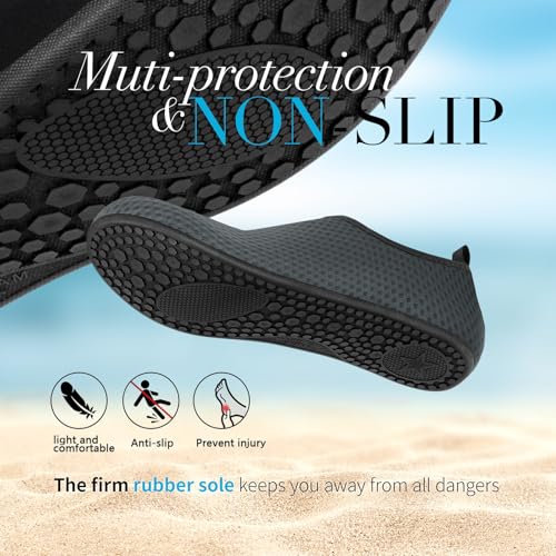 Image of Homitem Water Shoes for Women Men Aqua Socks Swim Beach Pool River Slip-On Barefoot Quick-Dry Vacation Cruise Essentials Accessories for Yoga Kayak Sports