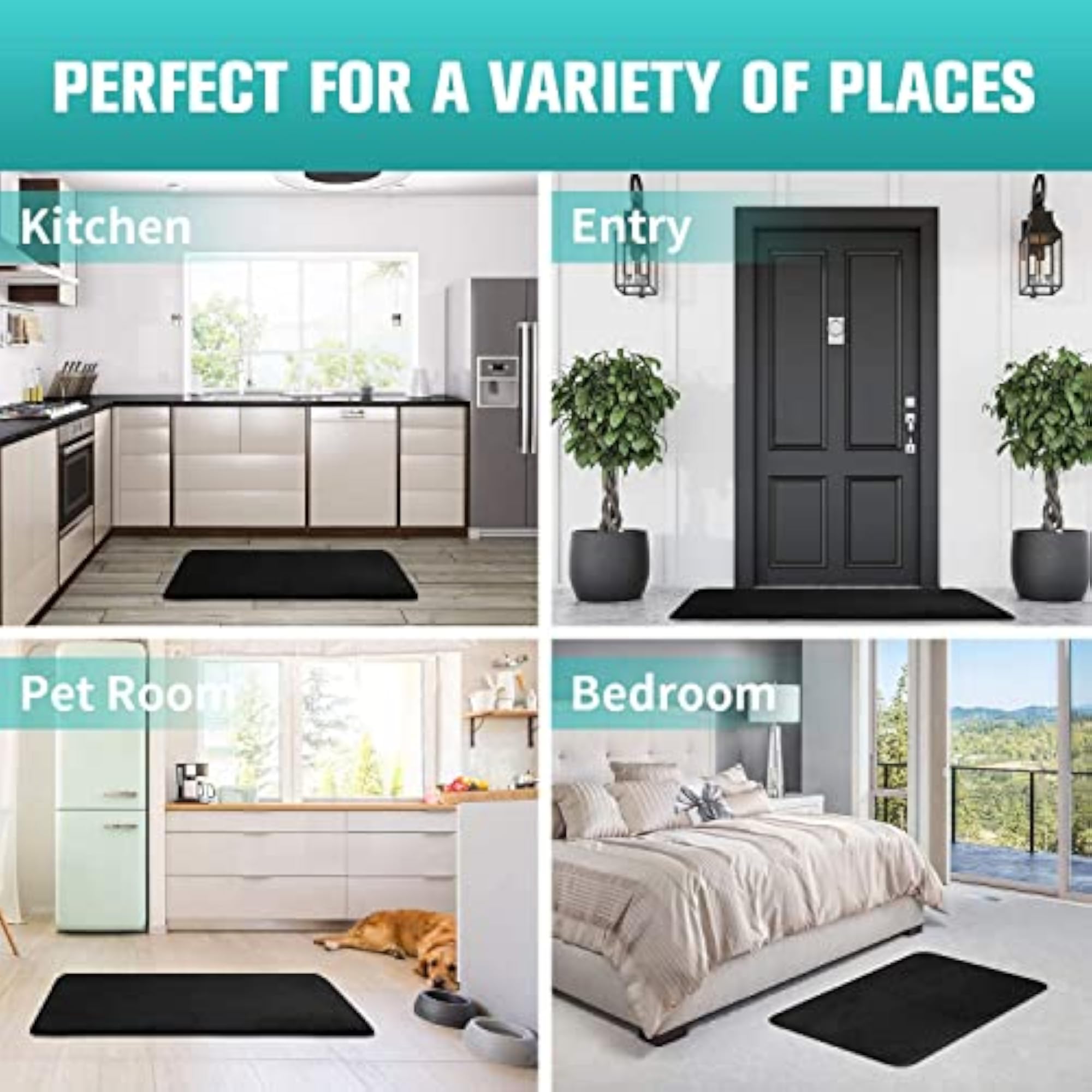 Extra Thick Memory Foam Bath Mat Non Slip Absorbent Soft Rugs