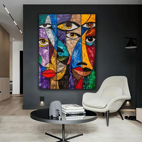 Impression sur toile intissée haut de gamme 60x80cm style abstrait encadrée - 2