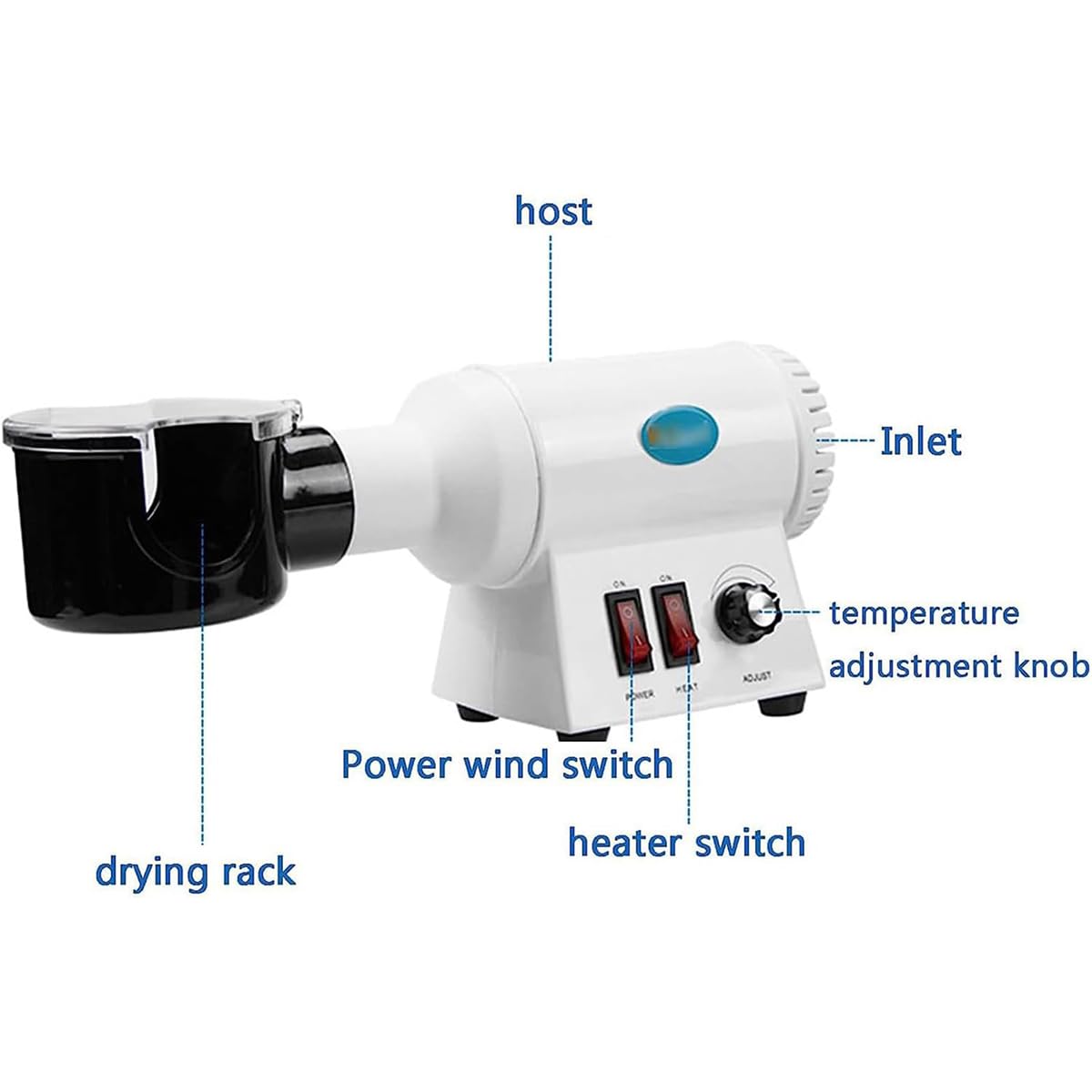 Calentador de Montura de Gafas ópticas, Calentador de Montura de Gafas, Temperatura Ajustable (50-110 ℃), Velocidad del Viento 4 m/S, Calentador de Montura de Lentes para Industrias y talleres de pr